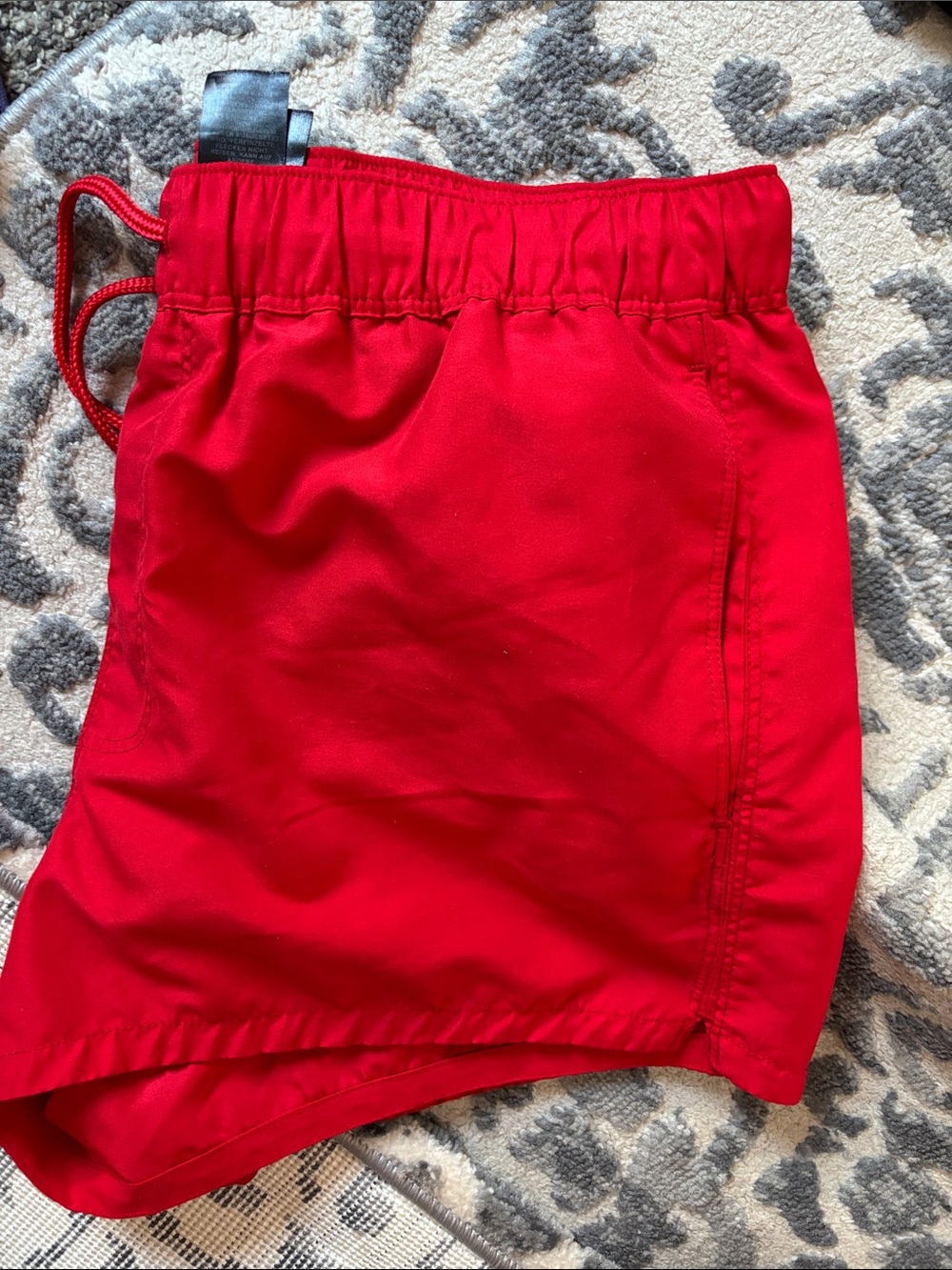 ASOS Red Men's Swim Trunks with Drawstring